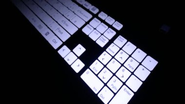 Aydınlatılmış Bilgisayar Klavyesi 3d canlandırması