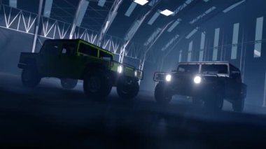 Karanlıkta arabanın üç boyutlu görüntüsü