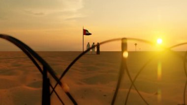 İnsanlar ve Dikenli Tel BAE Sınırı 'na Ulaşıyor