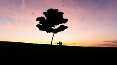 Sevgililer Günü, Sunset Manzarasında Oturuyor