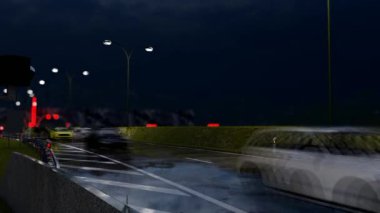 Gece Tünelde Araç Trafiği
