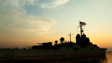 Bir Amerikan savaş gemisinin üzerinden geçen savaş uçakları