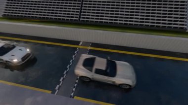 Yarış arabaları bitiş çizgisini geçtiğinde