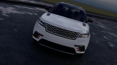 Beyaz Lüks SUV 3D animasyon