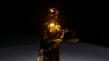 Parlayan Altın Themis Heykeli 3D animasyon
