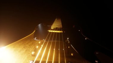 Altın Elektrikli Gitar 3D Canlandırması