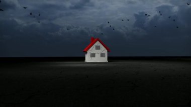 Deprem ve Kuşların Üzerinden Geçtiği Ev Hasarlı