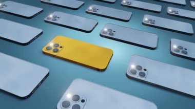 Sarı ve siyah arkaplanı olan beyaz ve siyah akıllı telefon