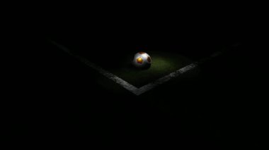 Futbol sahasında top var. 3D görüntüleme, 3D resimleme