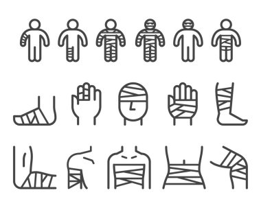 bandaj çizgisi simgesi ile yaralanma