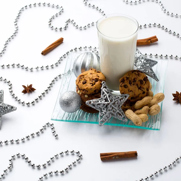 Bebida Tradicional Natal Com Canela Picante Biscoitos — Fotografia de Stock