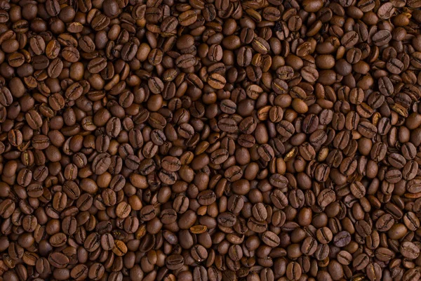 Roasted Coffee Beans Background Abstract Top View — Stock Photo, Image