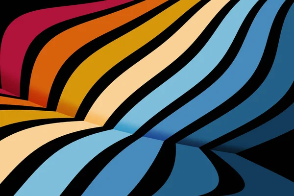 Vintage Striped Backgrounds Αφίσες Banner Samples Retro Colors Από Δεκαετία — Φωτογραφία Αρχείου