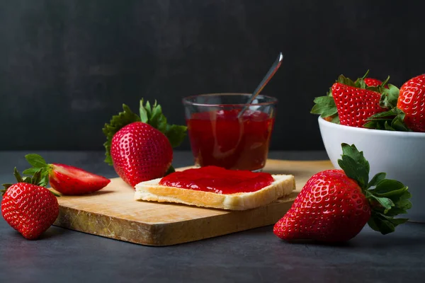 Strawberry jam is made from strawberries, This jam can be used for spreading white bread, filling cakes, etc.