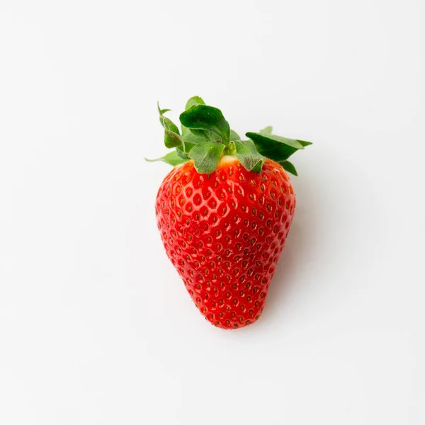 Red Berry One Strawberry Isolated White Background — Stock Photo, Image