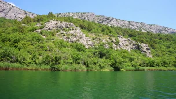 Río Cetina Croacia Vista Desde Barco — Vídeo de stock
