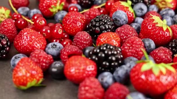 新鲜成熟的夏季草莓 — 图库视频影像