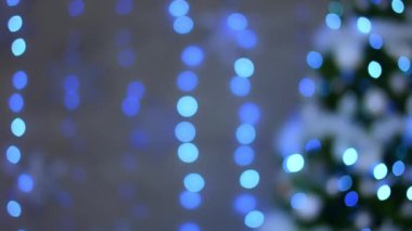 Mavi simli bokeh arkaplan canlandırması (pürüzsüz döngü)