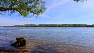 .Donau River Komarno, Slovakia. Graded and stabilized version.
