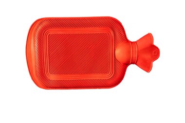 Kırmızı kauçuk su şişesi. Şişeyi sıcak suyla doldurmak için bir vida kapağı var. Genellikle sıcaklık sağlamak ya da acıyı ve rahatsızlığı azaltmak için kullanılır..