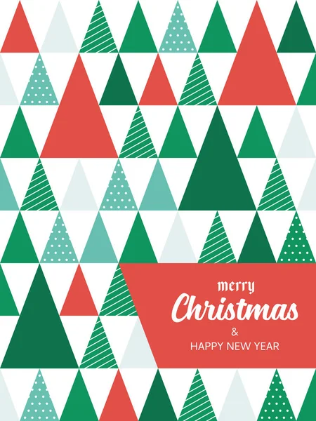 Bunte Merry Christmas Plakatdreieck Muster Grußkarte Vorhanden Vektorillustration — Stockvektor