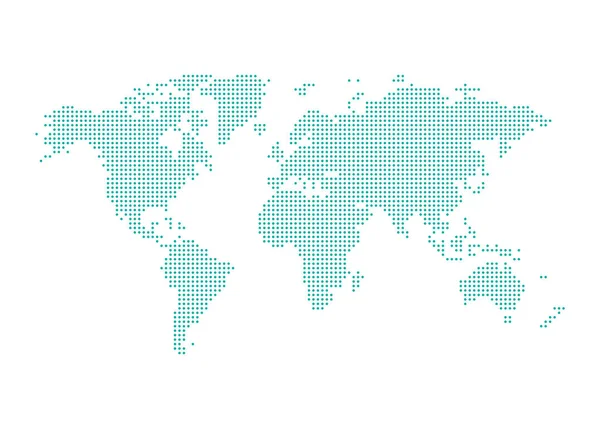 Pixel Dotted Map World Vector Illustration —  Vetores de Stock