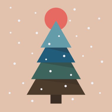 Pastel christmas tree. Vector illustration