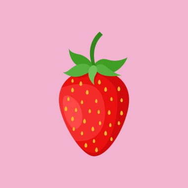 Bright natural strawberry. Organic antioxidant strawberry. Vector illustration