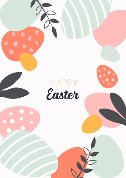 Rabbit Silhouette Happy Ester Poster Vector Graphic Design — Vetor de Stock