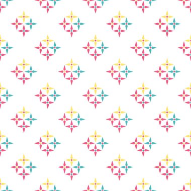 Abstract flower seamless pattern. Vector illustration isolated on white background