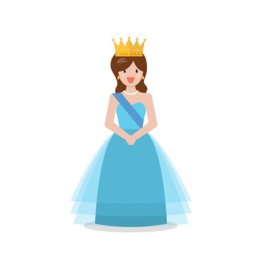 Queen cartoon character isolated on white background. Vector illustration