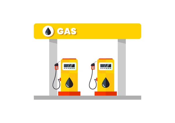 Posto Gasolina Combustível Ilustração Vetorial —  Vetores de Stock