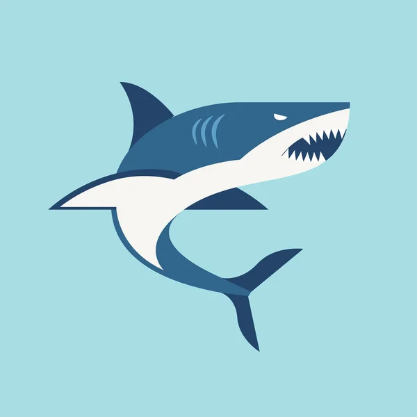 Haie Illustration Logo Emblem Vektorillustration — Stockvektor