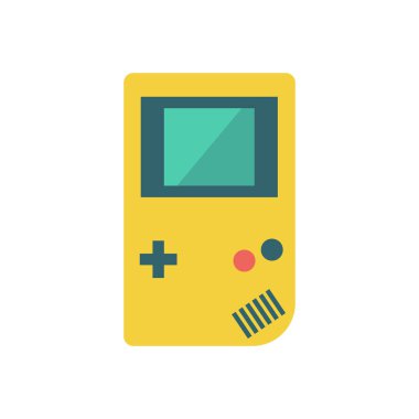 Düz biçimli Retro taşınabilir oyun konsolu. Vektör illüstrasyonu