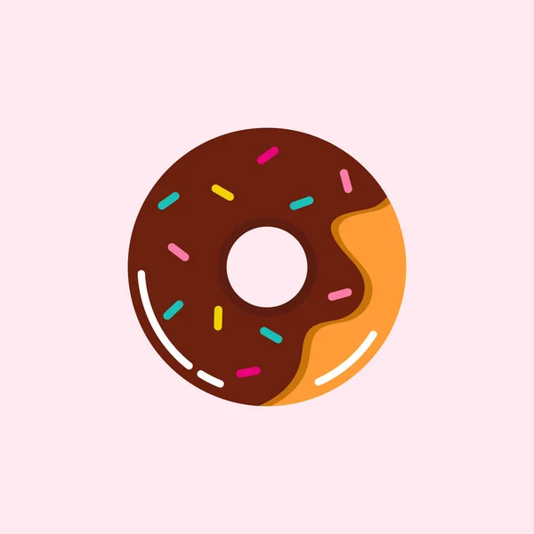 Sweet Chocolate Donut Vector Illustration American Traditional Food — Stock Vector