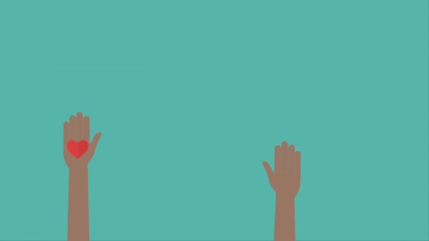 Підняті Руки Добровольчого Руху Відео Анімовані — стокове відео