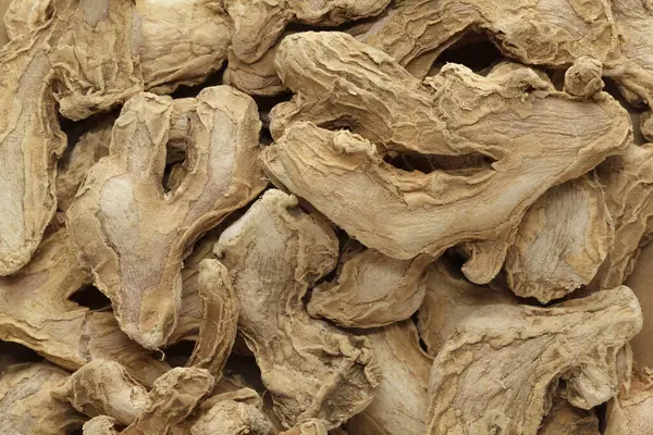 Stock image Close-up of Organic Dry Ginger root (Zingiber officinale) or sonth, Full-Frame wallpaper. Top View