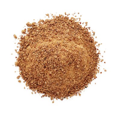 Hint Jujube 'unun (Ziziphus Mauritiana) organik tozu. Beyaz arka planda izole edilmiş. Üst görünüm.