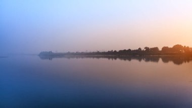 Ganga nehri güzel sabah görünümü