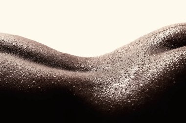 Tempting silhouette of wet back and butt of sexy woman 