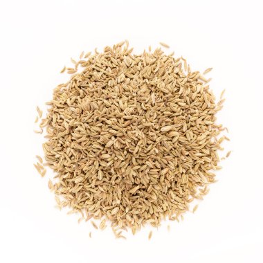 Top view of Organic Fennel seed (Foeniculum Vulgare) isolated on white background. clipart