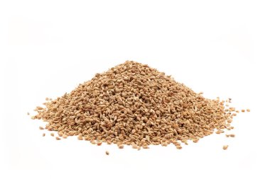 Pile of Organic Ajwain (Trachyspermum ammi) isolated on white background. clipart