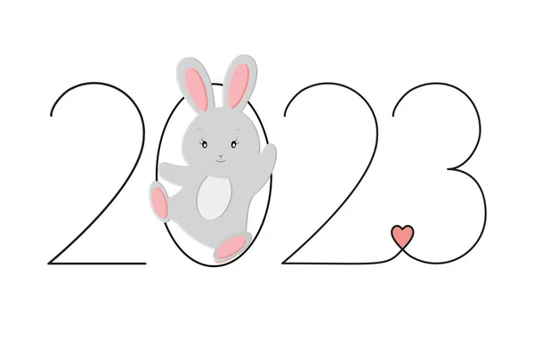 2023 Text Rabbit Year Symbol — Stock Vector