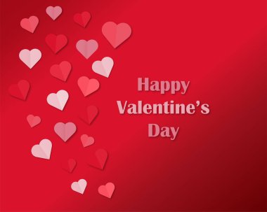 İçinde kağıt kesiği kalpler olan Sevgililer Günü kartı