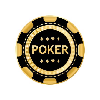 Vector casino chip on white background