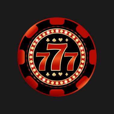 Casino chip with 777 Jackpot