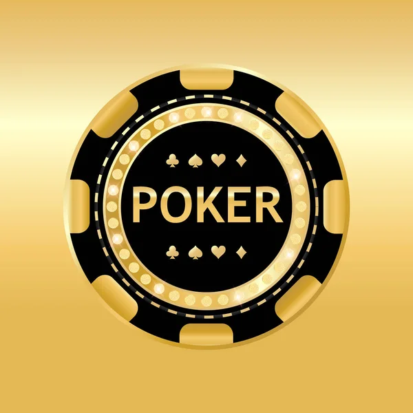 Vector Casino Chip Golden Background — Stock Vector