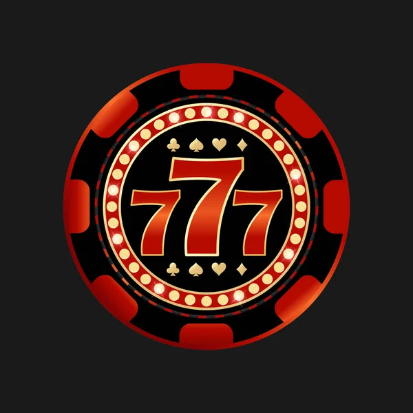 Casino chip with 777 Jackpot