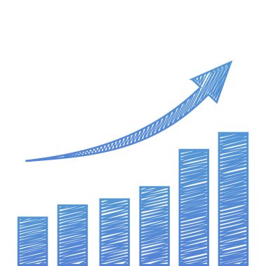 Ok ile istatistik tablosu. Vektör illüstrasyonu