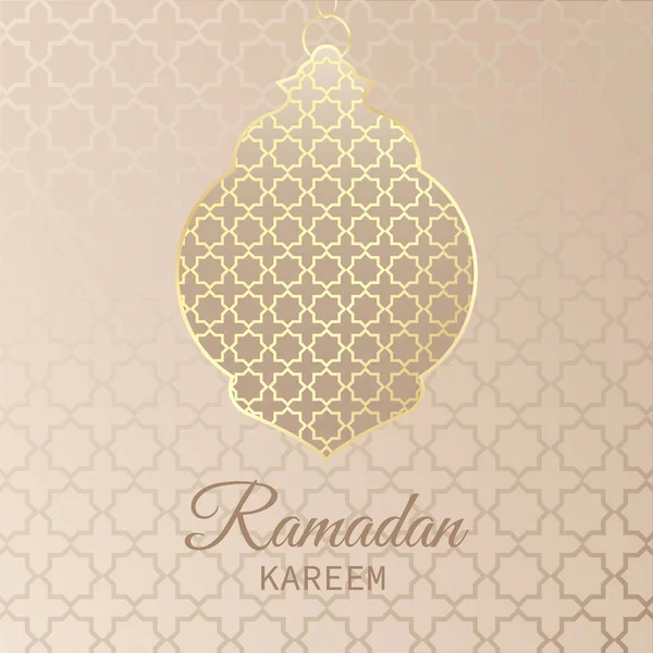 Vacker Ramadan Kareem Design Med Gyllene Lykta — Stock vektor